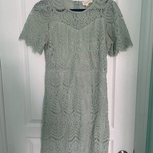 Vanilla Bay Lace Dress in Soft Green